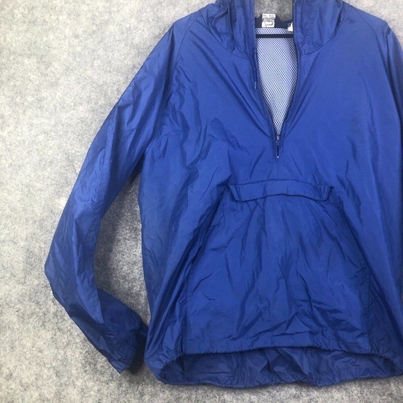 Vintage Woolrich Jacket Mens Size Medium Vented Raincoat Anorak Lightweight Blue - Picture 2 of 11